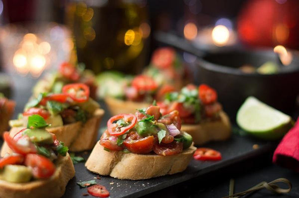 Quick & easy avocado & tomato salsa crostini - Cole & Mason