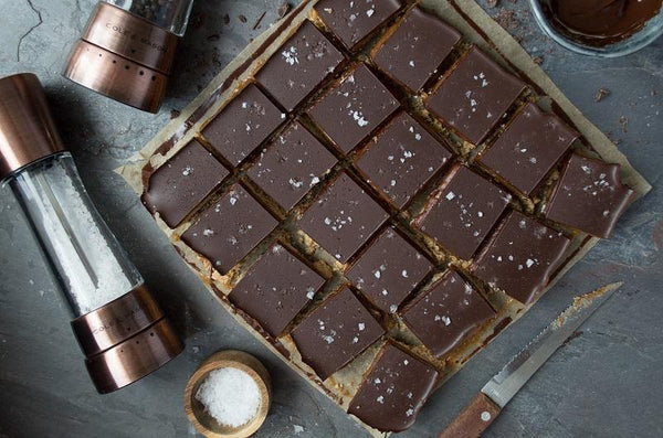 Salted caramel chocolate slices - Cole & Mason