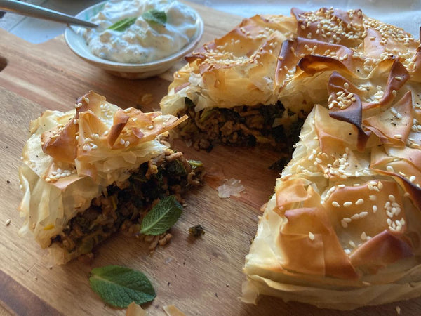 Spiced Lamb, Leek and Kale Filo Pie