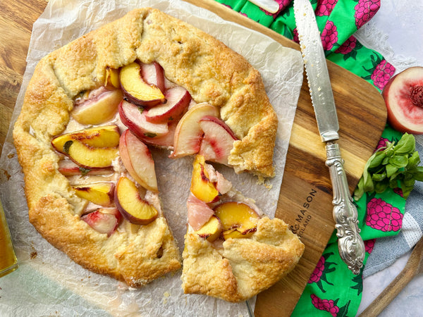 Peach, Nectarine and Basil Galette