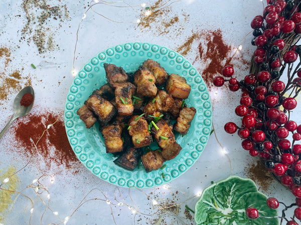 Air Fryer Smokey Pork Belly Bites