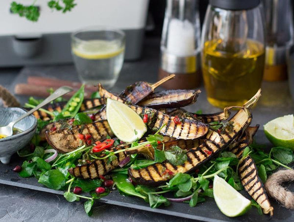 Chilli & lime grilled aubergines - Cole & Mason