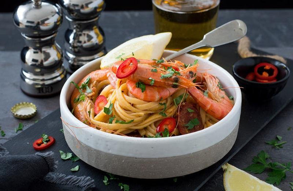 Father’s favourite Tiger prawn & chorizo linguine - Cole & Mason