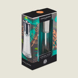 The Cole & Mason Everyday Style Salt & Pepper Mill Set features two adjustable grinders with stainless steel tops in a box with a colorful leaf design and “Everyday Style” label—perfect for your kitchen.