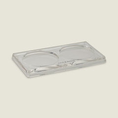 The Cole & Mason Ramsgate Acrylic Mill Tray features a clear rectangular design with two round indents for holding Salt and Pepper Mills, and has Cole & Mason printed at the edge to suit any light kitchen background.
