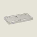 The Cole & Mason Ramsgate Acrylic Mill Tray features a clear rectangular design with two round indents for holding Salt and Pepper Mills, and has Cole & Mason printed at the edge to suit any light kitchen background.