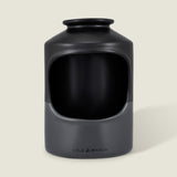 The Cole & Mason Strethall Ceramic Salt Pig features a matte black and grey finish, an open front for easy seasoning control, and the brand name printed near the base, shown against a light background.